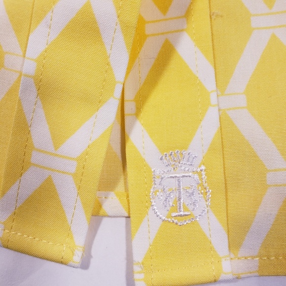 Talbots Yellow/White Button Down Top, 10 Petite - Picture 2 of 5